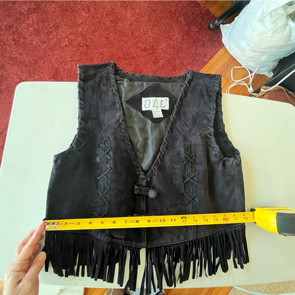 OLE’ Black Fringe Suede Vest - Picture 7 of 10
